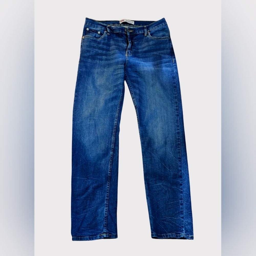 Boys stonewashed Levi's 502 regular taper jeans 16 chubby 34Wx28L